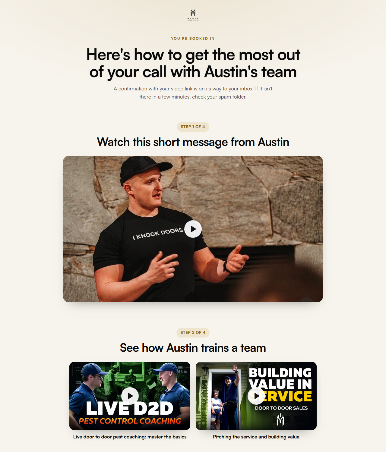 Confirmation page preview